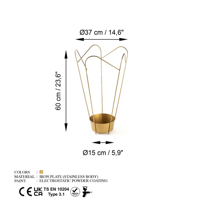 Aberto Design GED-016-A Accesorio Decorativo de Metal Dorado Aberto Design GED-016-A Accesorio Decorativo de Metal Dorado